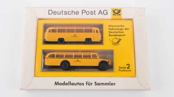 Brekina H0 Postbusse Mercedes-Benz O 321 H & O 6600 H, Serie 2 "Historische Fahrzeuge der Deutschen Bundespost"