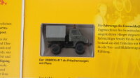 Brekina H0 Mercedes-Benz Unimog 411 mit Kofferanhänger "50 Jahre Deutsches Fernsehen"
