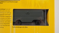 Brekina H0 Mercedes-Benz Unimog 411 mit Kofferanhänger "50 Jahre Deutsches Fernsehen"