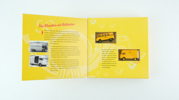 Brekina H0 VW-Kombi T1a + VW-Kasten mit Hochdach T1b "50 Jahre VW-Bulli" Deutsche Post