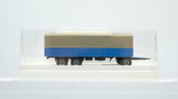 Brekina H0 5530 3achs-Anhänger Pritsche/Plane blau/grau