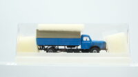 Brekina H0 7300 Henschel Pritschen-LKW blau/grau