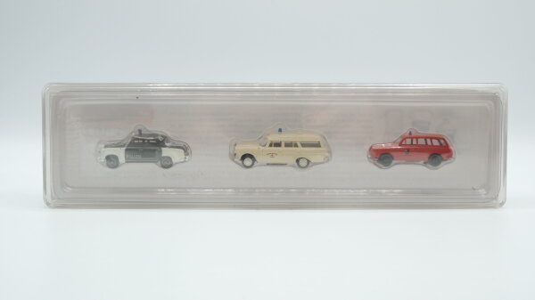 Brekina H0 010528 Fahrzeug-Set "50 Jahre Blaulicht-Rundumkennleuchte"