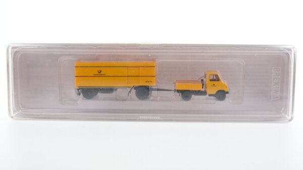 Brekina H0 018019 ENSER-Zugmaschine mit Eylert-Paketanhänger der DBP Serie 19