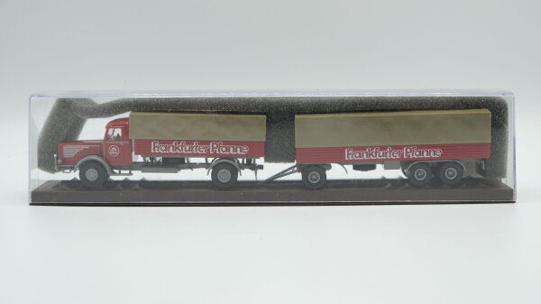 Brekina H0 404157 Büssing 8000 Hängerzug Pritsche/Plane "Frankfurter Pfanne"