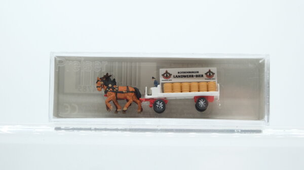 Preiser N 79478 Brauereiwagen (Pferde braun)