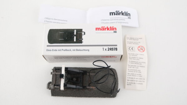 Märklin H0 24978 Gleis-Ende mit Prellbock, mit Beleuchtung