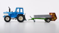 Siku Ford TW-35 Traktor blau mit Güllestreuer/Düngestreuer 1/32