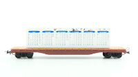 Mehano H0 T115/35767 Flachwagen mit Container...