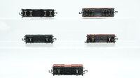 Minitrix N Konvolut Güterwagen Kesselwagen VTG, Selbstentladewagen "Erz IIId", Hochbordwagen, Niederbordwagen DB