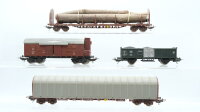 Lima H0 Rungenwagen "Baumstämme" Planwagen Gedeckter Güterwagen mit Bremserhaus Hochbordwagen SNCF