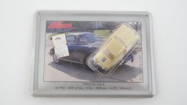 Schuco H0 Porsche 356 A beige mit Blechschild