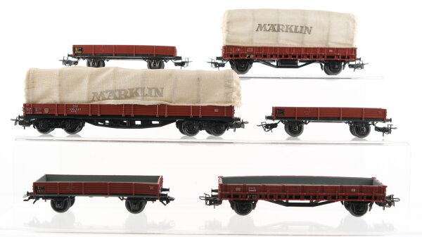 Märklin H0 Konvolut Niederbordwagen Niederbordwagen mit Plane DB