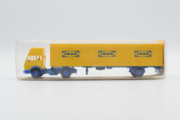 Wiking H0 25544 MB Sattelzug mit Einachs-Kofferauflieger "IKEA" gelb/blau