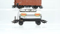 Märklin H0 Konvolut Kesselwagen "Esso" Gedeckter Güterwagen mit Zugschluß Gedeckter Güterwagen mit Bremserhaus und Zugschluß (320) DB/Länderbahn