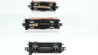Märklin H0 Konvolut Kesselwagen "Esso" Gedeckter Güterwagen mit Zugschluß Gedeckter Güterwagen mit Bremserhaus und Zugschluß (320) DB/Länderbahn