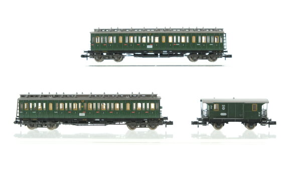 Fleischmann N Konvolut Personenwagen Abteilwagen 3.Kl., Gepäckwagen mit Schiebetür DRG, u.a.