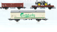 Lima H0 Konvolut Containertragewagen "DB" Kühlwagen "Carlsberg" Hochbordwagen Niederbordwagen mit Schaufelradlader DB/FS/DSB