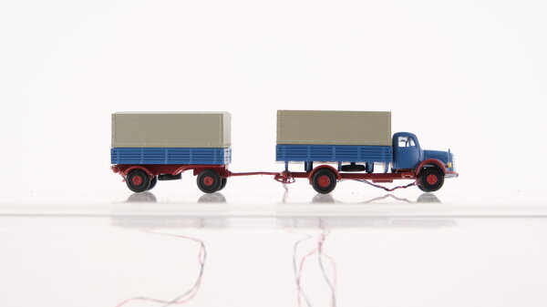Lemke  MB 3500 LKW und Anhänger mit Planen und LED Beleuchtung Fahrlicht und Rücklicht getestet Gleichstrom