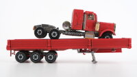 Siku Sattelzugauflieger ohne Plane rot mit Schrott-LKW...