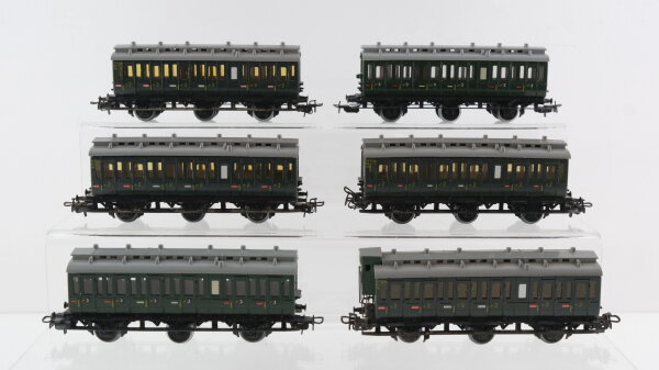 Märklin H0 Konvolut Abteilwagen 3achsig  Abteilwagen mit Bremserhaus 3achsig Länderbahn