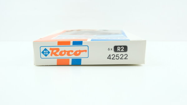 Roco H0 42522 6x Gebogenes Gleis R2 mit Bettung