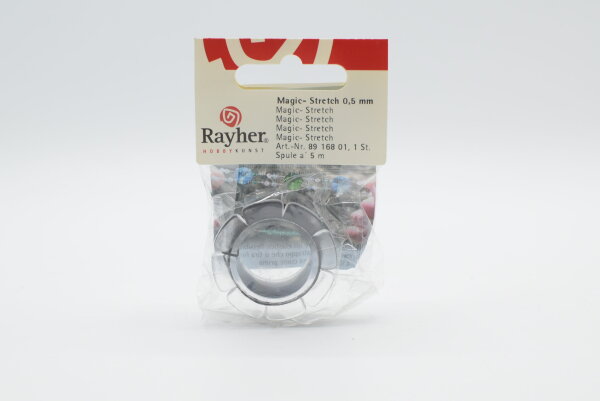 Rayher 8916801 Magic-Stretch Gummifaden 5 m x 0,5 mm Durchmesser