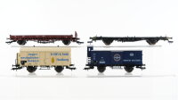 Fleischmann H0 Konvolut Güterwagen Flachdach mit...