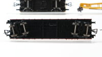 Fleischmann H0  Konvolut Güterwagen Kranwagen,  Niederbordwagen, Hochbordwagen mit 2 Container, Kühlwagen "Seefosche" DB