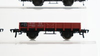 Fleischmann H0  Konvolut Güterwagen Kranwagen,  Niederbordwagen, Hochbordwagen mit 2 Container, Kühlwagen "Seefosche" DB