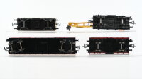 Fleischmann H0  Konvolut Güterwagen Kranwagen,  Niederbordwagen, Hochbordwagen mit 2 Container, Kühlwagen "Seefosche" DB
