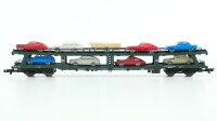 Fleischmann N 8285 Doppelstockw. Autotransport mit 8 PKW...