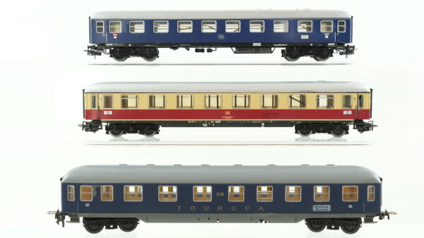 Märklin H0 Konvolut Personenwagen Großraum 1.Kl., Abteil "Touropa", TEE Abteilwagen DB