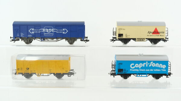 Märklin H0 Konvolut Güterwagen Kühlwagen "Capri-Sonne, Apollinaris", Güterwagen "Deutsche Bundespost", Güterwagen lang "Bahn Express" DB, DBP, ÖBB