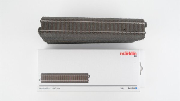 Märklin H0 24188 Gerades Gleis 188,3 mm 10 Stück (in OVP)
