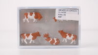 Preiser H0 14155 Kühe braun-weiß