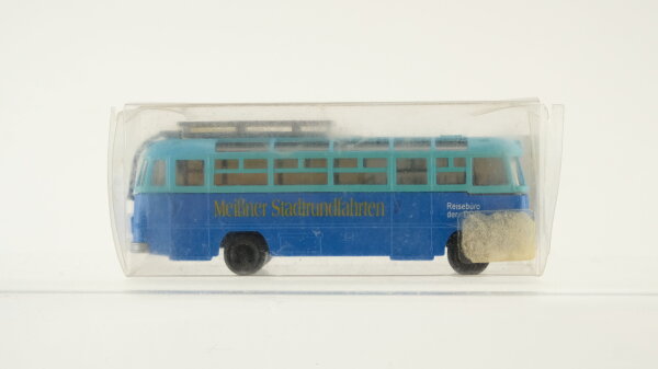 s.e.s minicars H0 14108203 Reisebus "Meißner Stadtrundfahrten" Reisebüro der DDR blau