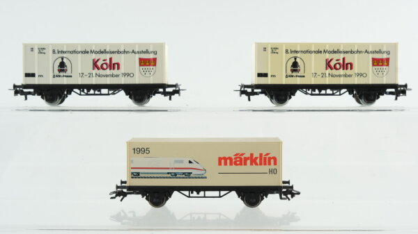 Märklin H0 Konvolut Containerwagen "1995 Märklin 8 Intern. Modellbahn-Ausstellung Köln 1990" DB