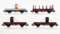 Märklin H0 Konvolut Niederbordwagen mit Ladung...