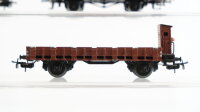 Märklin H0 Konvolut Hochbordwagen "311" Niederbordwagen mit Bremserhaus Drehschemelwagen mit Bremserhaus Kipploren Weinfasswagen Länderbahn (1 Puffer fehlt)