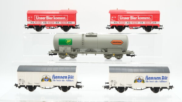 Liliput H0 Konvolut Bierwagen "Astra Hannen Alt" Kesselwagen "BP" DB/SBB-CFF