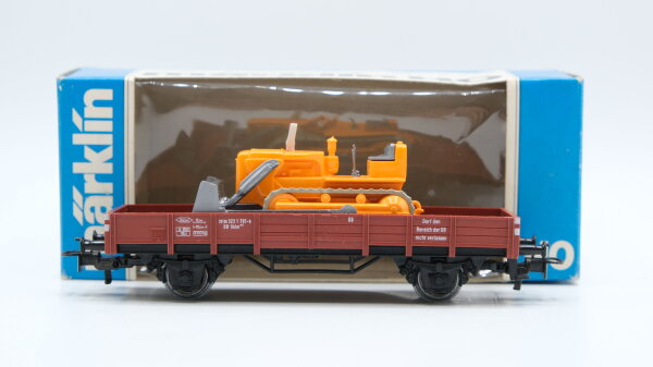 Märklin H0 4424 Niederbordwagen (mit Planierraupe)  Kklm 505  X05 der DB