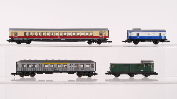 Arnold N Konvolut Personenwagen TEE Wagen, Silberling, Gepäckwagen mit Schiebetür, Postwagen Tölz DB,u.a.