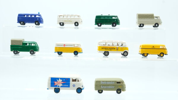 Brekina  Konvolut VW Bus T2 8 Fahrzeuge Mercedes O309 2 Fahrzeuge