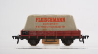 Fleischmann H0 Konvolut Güterwagen 2 Kipploren, Flachdachwagen, Hochbordwagen, Schienenreinigungswagen (Eigenbau?) DB,u.a.