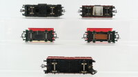 Fleischmann H0 Konvolut Güterwagen 2 Kipploren, Flachdachwagen, Hochbordwagen, Schienenreinigungswagen (Eigenbau?) DB,u.a.