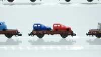 Minitrix N Konvolut Niederbordwagen mit Fahrzeugen DB