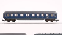 Minitrix N Konvolut Personenwagen blau "Touropa" Speisewagen Schlafwagen teilweise beleuchtet DB/DSG