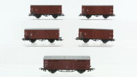 Roco H0 Konvolut Güterwagen 4 x Flachdachwagen, 1 x...