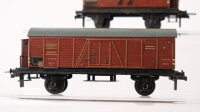 Trix Express H0 Konvolut Güterwagen gedeckter Güterwagen mit Bremserhaus, Kühlwagen mit Bremserhaus LEDERER BRÄU, 3 x Hochbordwagen mit Bremserhaus, Rungenwagen Alle Blech alt